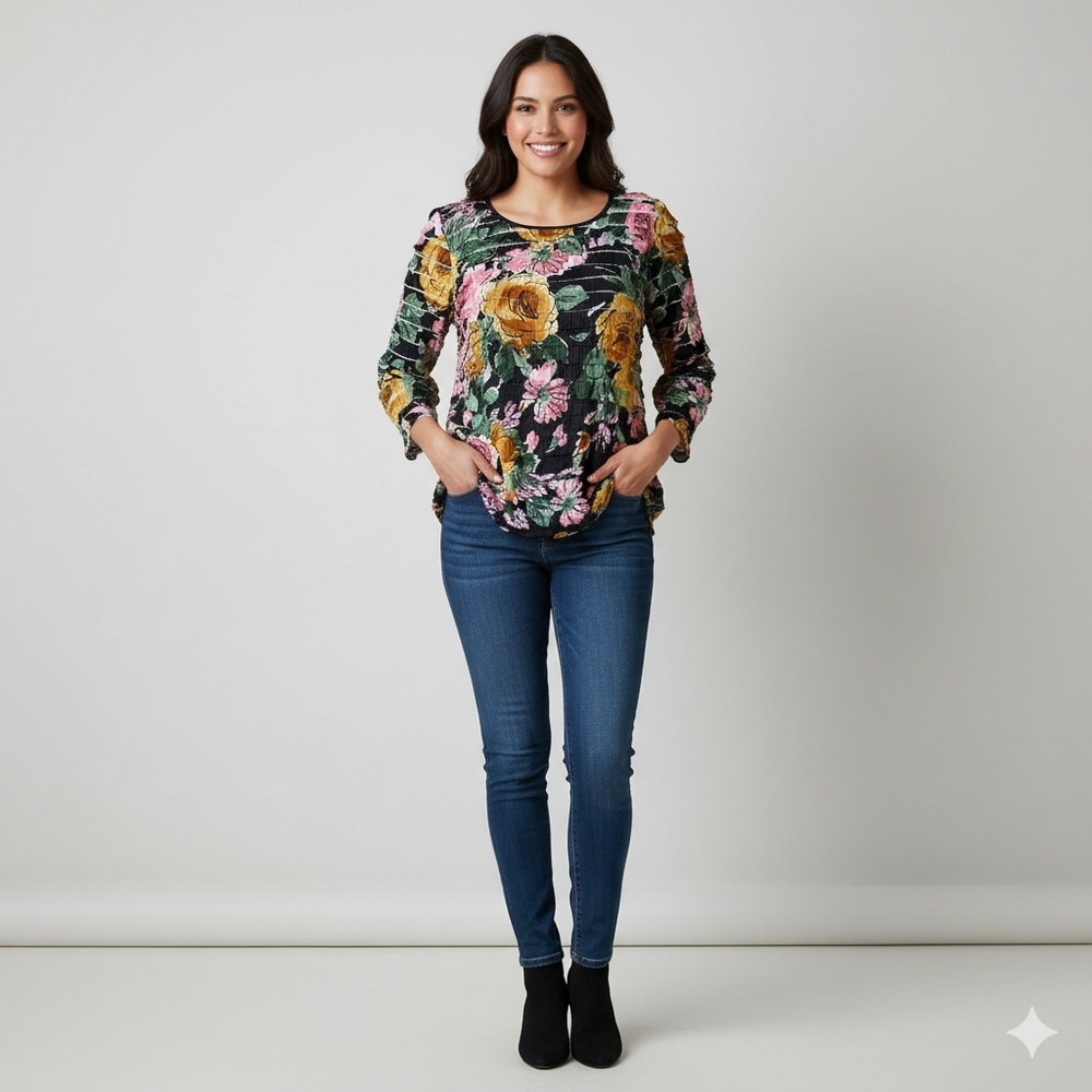 Notations Floral Blouse